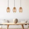 Pendelleuchte BIDAR 3-flammig in Coffee mit ausgefallenem Stanzmuster, B: 71cm