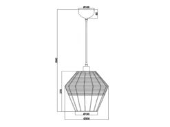 Pendelleuchte BORKA mit Rattan Geflecht und Gitter Schwarz im Boho Stil, Ø 30cm