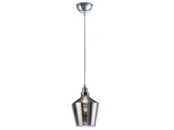 Pendelleuchte CALAIS 1-flammig klein mit Rauchglas Lampenschirm, Ø 20cm