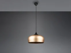 Pendelleuchte CHIRON 1-flammig mit Lampenschirm Messing, Ø 45cm