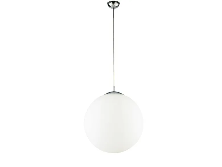 Pendelleuchte CITY einflammig Glaskugel Opalweiß, Ø 45cm