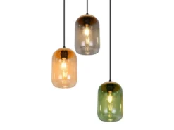 Pendelleuchte CORK, Lampenschirme bunt aus recyceltem Glas, Ø 30cm