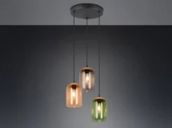 Pendelleuchte CORK, Lampenschirme bunt aus recyceltem Glas, Ø 30cm
