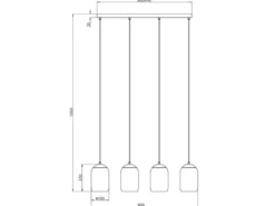 Pendelleuchte CORK, Lampenschirme bunt aus recyceltem Glas, Breite 90cm