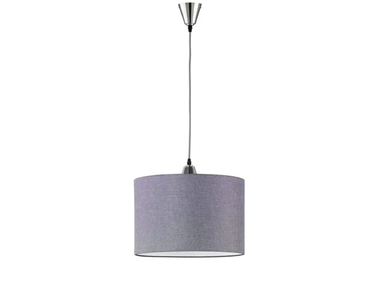 Pendelleuchte COSINUS 1 flammig mit grauem Stoffschirm, Ø 40cm