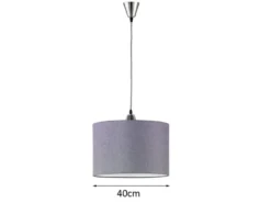 Pendelleuchte COSINUS 1 flammig mit grauem Stoffschirm, Ø 40cm