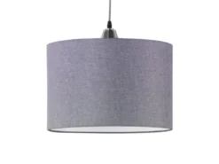 Pendelleuchte COSINUS 1 flammig mit grauem Stoffschirm, Ø 40cm