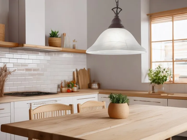 Pendelleuchte COUNTRY Landhaus mit Glasschirm Weiß Rostoptik, Ø 33,5cm