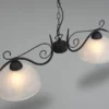 Pendelleuchte COUNTRY Landhaus 2-flammig mit Glasschirmen Weiß, B: 82cm