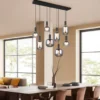 Pendelleuchte DIVA 8-flammig mit Glasschirmen Chrom bedampft, Breite 120cm