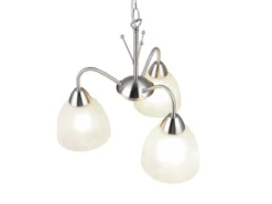 Pendelleuchte DOBBY 3-flammig mit Glas Lampenschirmen Weiß, Ø 43cm