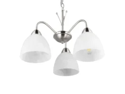 Pendelleuchte DOBBY 3-flammig mit Glas Lampenschirmen Weiß, Ø 43cm