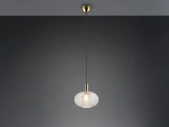 Pendelleuchte ELVEZIA einflammig mit Kugel Glasschirm Transparent Ø 26cm