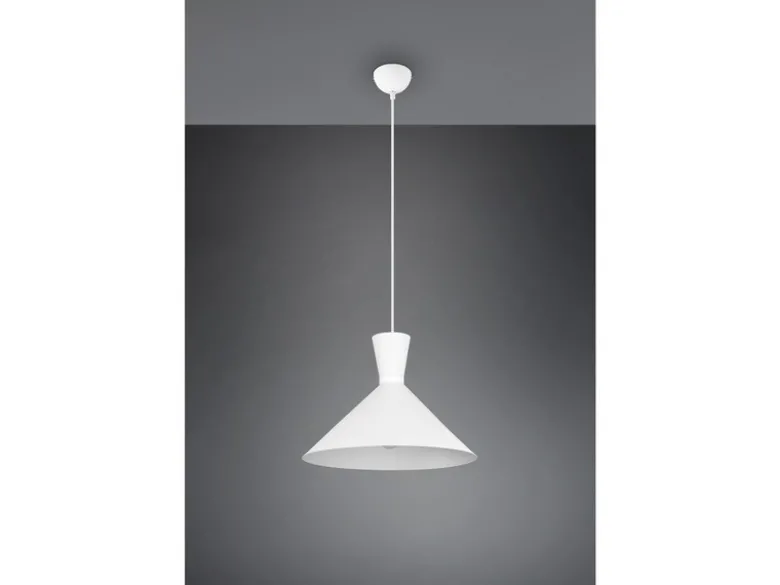 Pendelleuchte ENZO einflammig mit Metallschirm Weiß, Ø 35cm