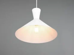 Pendelleuchte ENZO einflammig mit Metallschirm Weiß, Ø 35cm