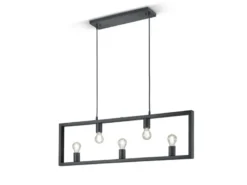 Pendelleuchte 5-flammig Metall Schwarz Breite 100cm