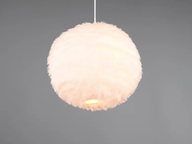 Pendelleuchte FURRY mit Kugel Lampenschirm aus Plüsch, Ø 35cm