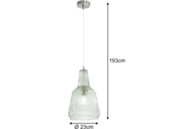 Pendelleuchte GALWAY einflammig, Kristallglas Grün facettiert, Ø 23cm
