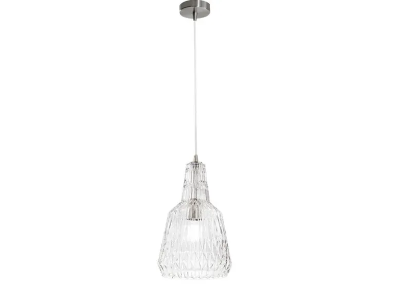 Pendelleuchte GALWAY einflammig, Kristallglas Transparent facettiert, Ø 23cm