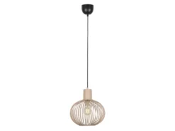 Pendelleuchte GILA mit Gitter Lampenschirm Beige Ø 33cm