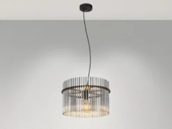 Pendelleuchte GORLEY mit Rauchglas Stäben, Ø 40cm