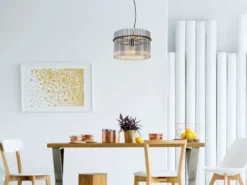Pendelleuchte GORLEY mit Rauchglas Stäben, Ø 40cm