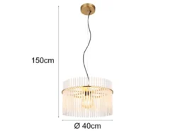 Pendelleuchte GORLEY mit transparenten Echtglas Stäben, Ø 40cm