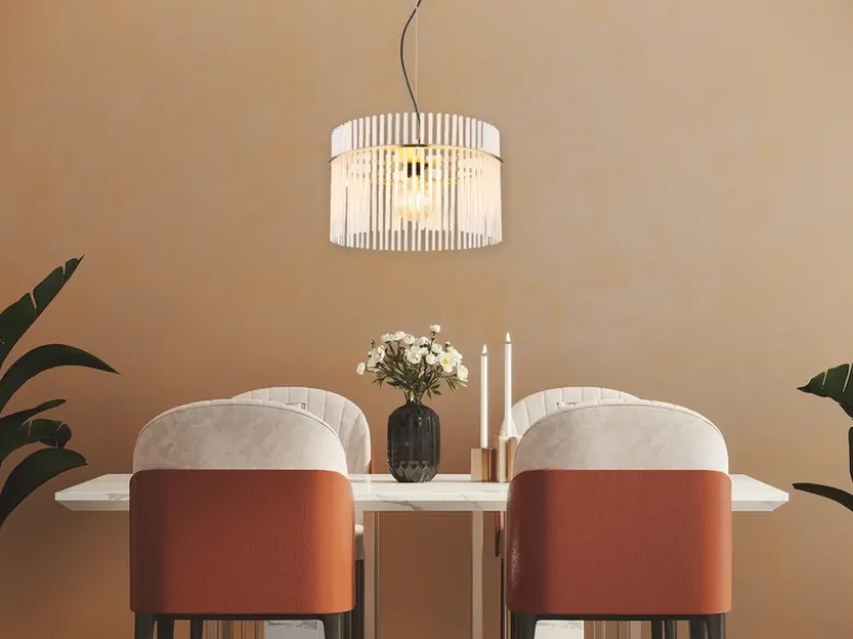 Pendelleuchte GORLEY mit transparenten Echtglas Stäben, Ø 40cm