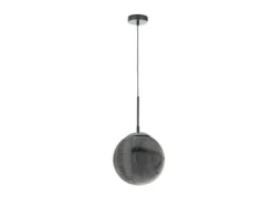 Pendelleuchte GREENWICH Relief Rauchglas Kugel Lampenschirm, Ø 25cm