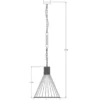 Pendelleuchte HALIA Drahtlampe Metall Schwarz mit Hanfseil, Ø 35cm