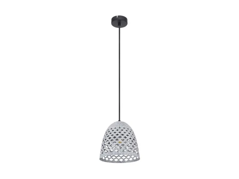 Pendelleuchte HOLLIE mit Lampenschirm Metall Silber, Ø 20cm