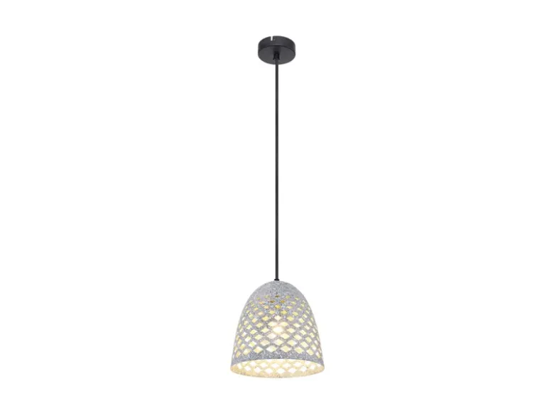 Pendelleuchte HOLLIE mit Lampenschirm Metall Silber, Ø 20cm