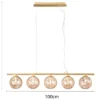 Pendelleuchte HONEY 5-flammig Gold-Glaskugeln Bernstein, Breite 100cm