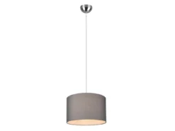 Pendelleuchte HOTEL mit Stoff Lampenschirm in Grau, Ø 40cm