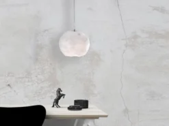 Pendelleuchte ICEBERG Lampenschirm mit Eiseffekt Weiß, Ø 26cm