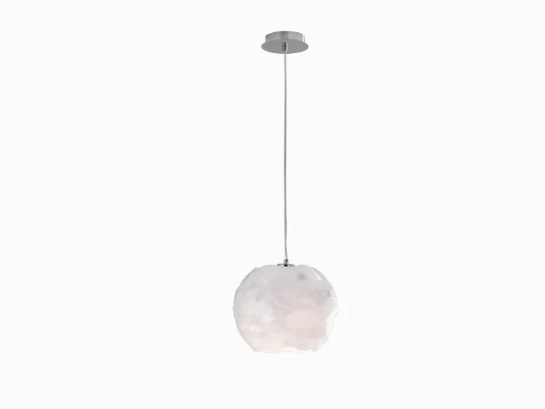 Pendelleuchte ICEBERG Lampenschirm mit Eiseffekt Weiß, Ø 26cm