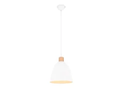 Pendelleuchte JAGGER Lampenschirm Metall/Holz Weiß, Ø 25cm