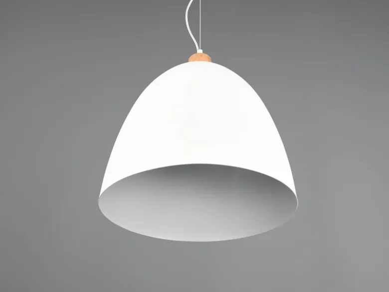 Pendelleuchte JAGGER Lampenschirm Metall/Holz Weiß, Ø 40cm