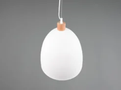 Pendelleuchte JAGGER Lampenschirm Metall/Holz Weiß, Ø 40cm