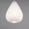 Pendelleuchte JANINE mit gemustertem Stoff Lampenschirm Weiß, Ø 35cm