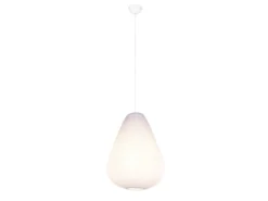 Pendelleuchte JANINE mit gemustertem Stoff Lampenschirm Weiß, Ø 35cm