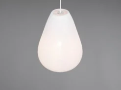 Pendelleuchte JANINE mit gemustertem Stoff Lampenschirm Weiß, Ø 35cm