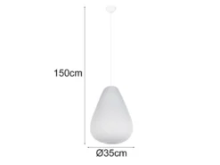 Pendelleuchte JANINE mit gemustertem Stoff Lampenschirm Weiß, Ø 35cm
