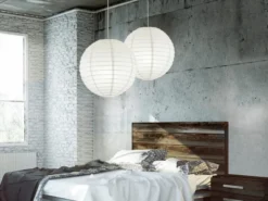 Pendelleuchte Japan-Kugel Papier Lampion weiß mit dimmbarer LED, Ø 40cm