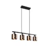 Pendelleuchte JASON 4-flammig mit Lampenschirmen Bronzefarbig, Breite 75cm