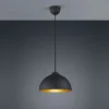 Pendelleuchte JIMMY mit Metall Lampenschirm Schwarz & Gold, Ø 31cm