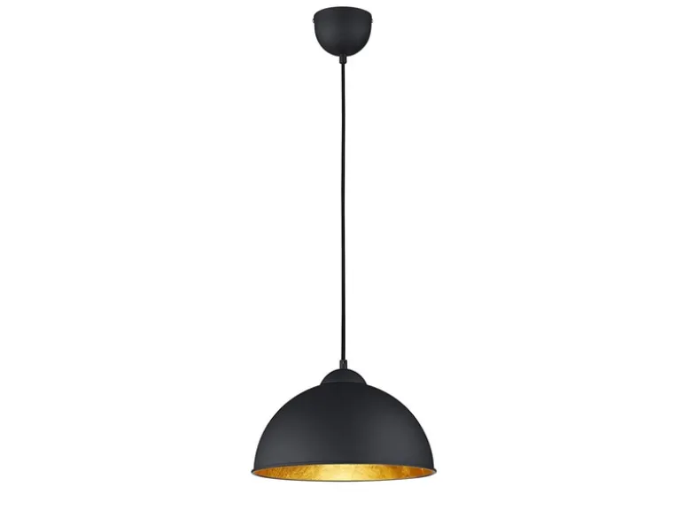 Pendelleuchte JIMMY mit Metall Lampenschirm Schwarz & Gold, Ø 31cm
