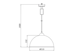 Pendelleuchte JIMMY mit Metallschirm Ø 31cm für DUOline Schienensystem