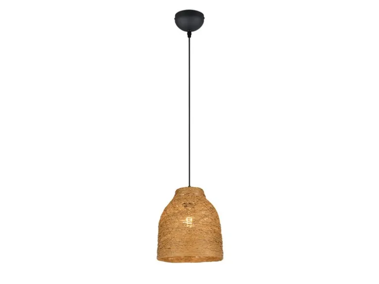 Pendelleuchte JOELINE mit Lampenschirm aus geflochtenem Papiergarn, Ø 25cm