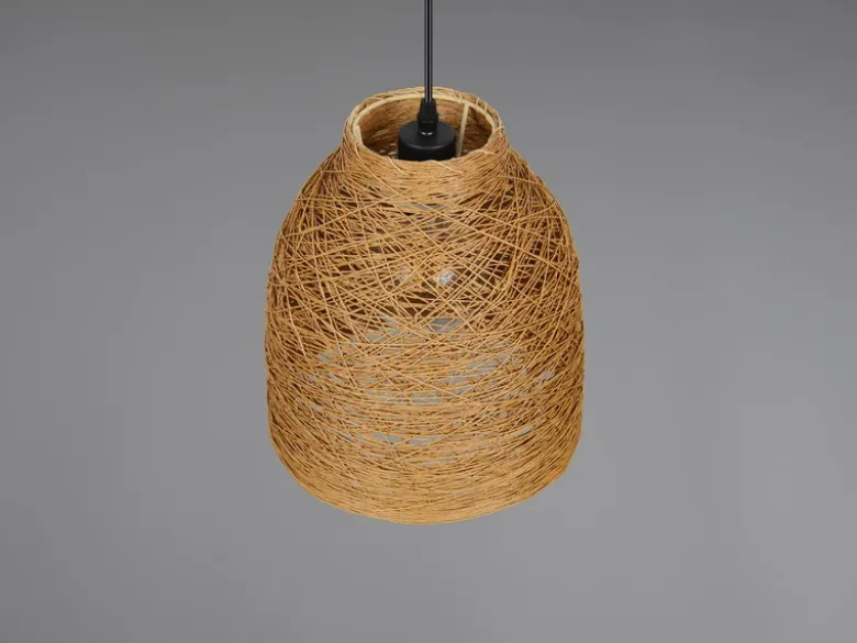 Pendelleuchte JOELINE mit Lampenschirm aus geflochtenem Papiergarn, Ø 25cm